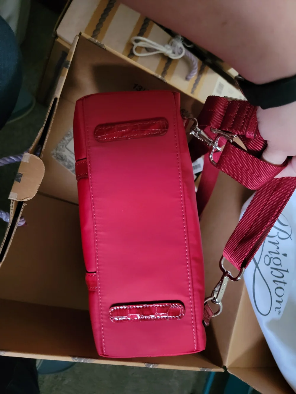 Brighton Red Heart Lock Satchel Backpack Cross Body